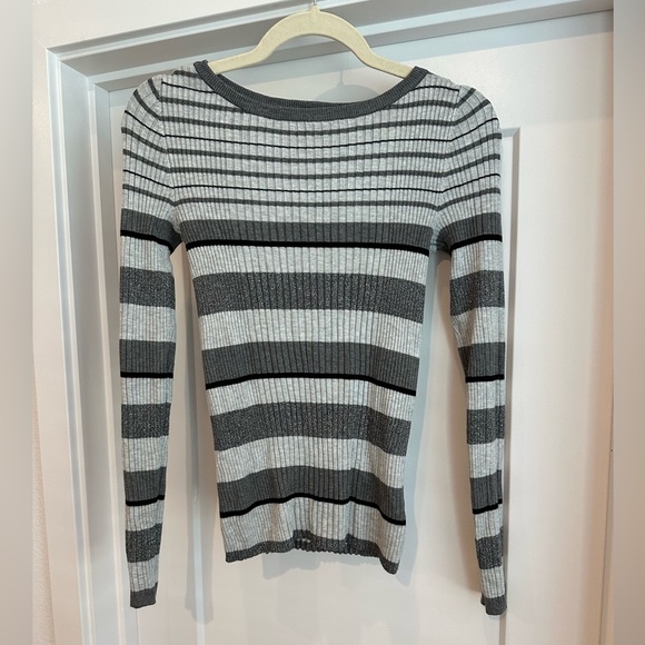 Express long sleeve ribbed striped sweater - Picture 1 of 3